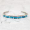 Slim Sterling Cuff with Lucid Blue Turquoise Inlay