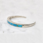 Slim Sterling Cuff with Lucid Blue Turquoise Inlay
