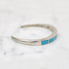 Slim Sterling Cuff with Lucid Blue Turquoise Inlay