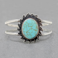 Flaming Sun Silver & Turquoise Mexico City Cuff