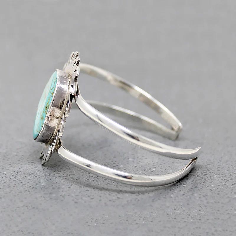 Flaming Sun Silver & Turquoise Mexico City Cuff