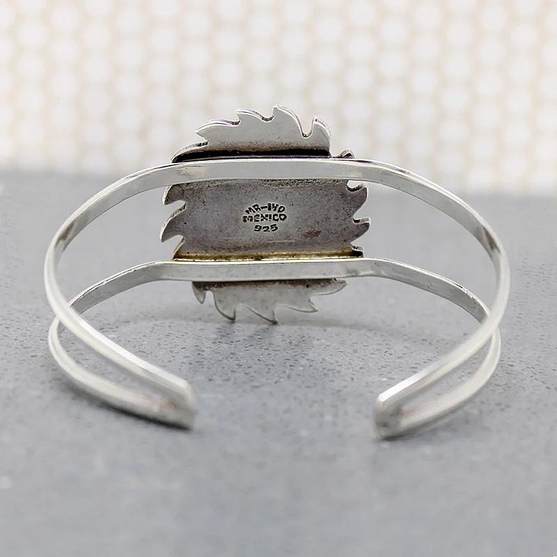 Flaming Sun Silver & Turquoise Mexico City Cuff