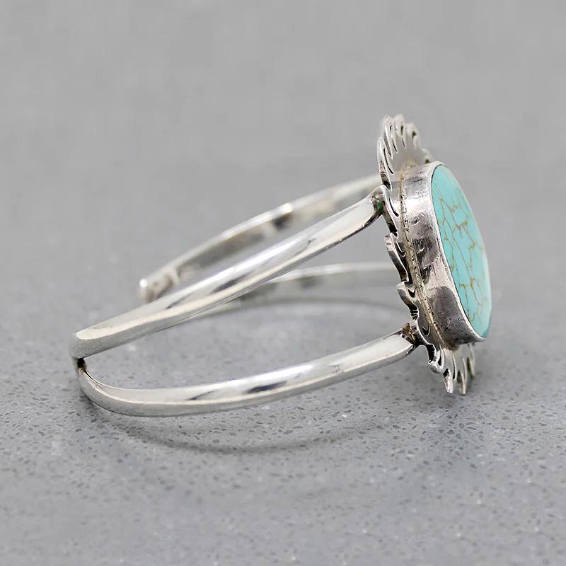 Flaming Sun Silver & Turquoise Mexico City Cuff