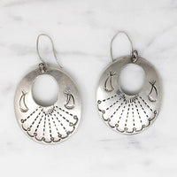 Mid Century Sterling Earrings with Rocker Designs