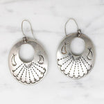 Mid Century Sterling Earrings with Rocker Designs