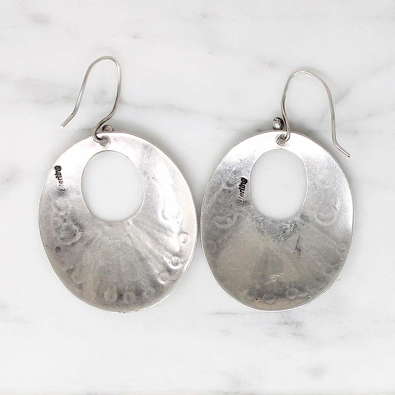 Mid Century Sterling Earrings with Rocker Designs