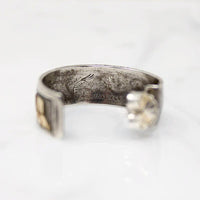 Navajo Storytelling Jewelry Gold Overlay on Sterling Hoops