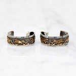 Navajo Storytelling Jewelry Gold Overlay on Sterling Hoops