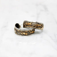 Navajo Storytelling Jewelry Gold Overlay on Sterling Hoops