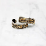 Navajo Storytelling Jewelry Gold Overlay on Sterling Hoops