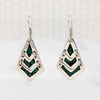 Supple Silver Panel Earrings with Malachite Inlay