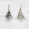 Supple Silver Panel Earrings with Malachite Inlay