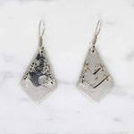 Supple Silver Panel Earrings with Malachite Inlay