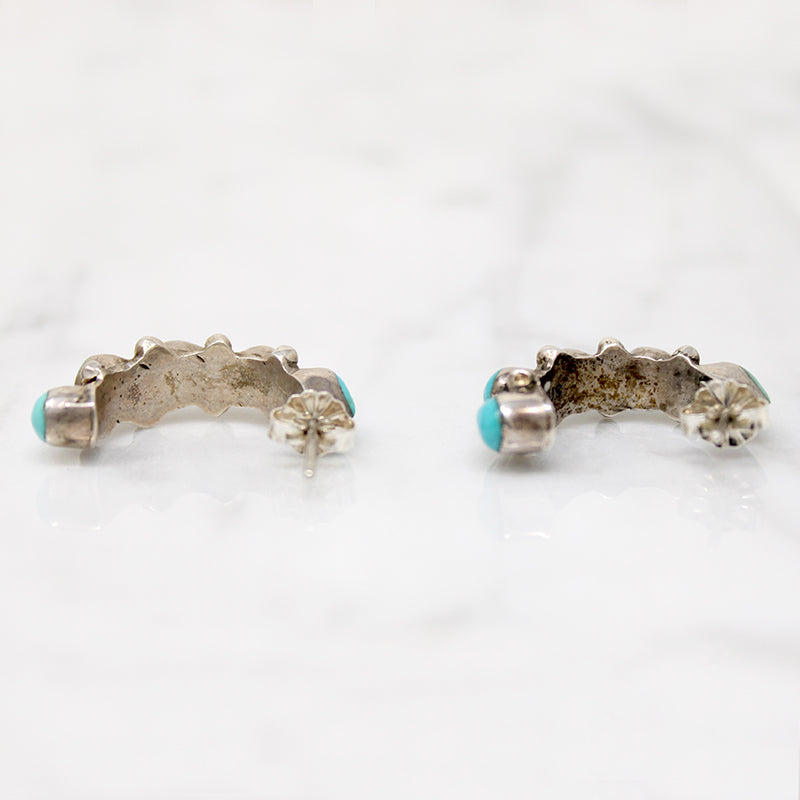 Turquoise Teardrop Hoops in Delicate Colors
