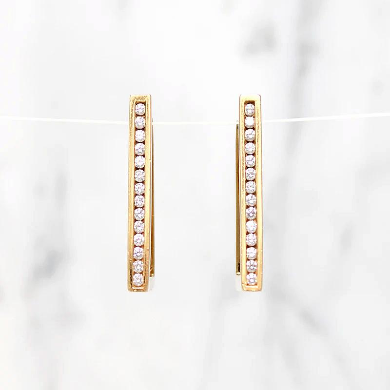 Fabulous Angular Hoops with Channel Set Diamonds