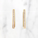 Fabulous Angular Hoops with Channel Set Diamonds