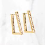 Fabulous Angular Hoops with Channel Set Diamonds