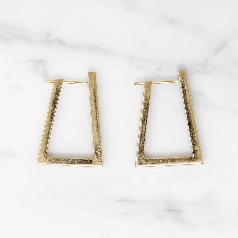 Fabulous Angular Hoops with Channel Set Diamonds