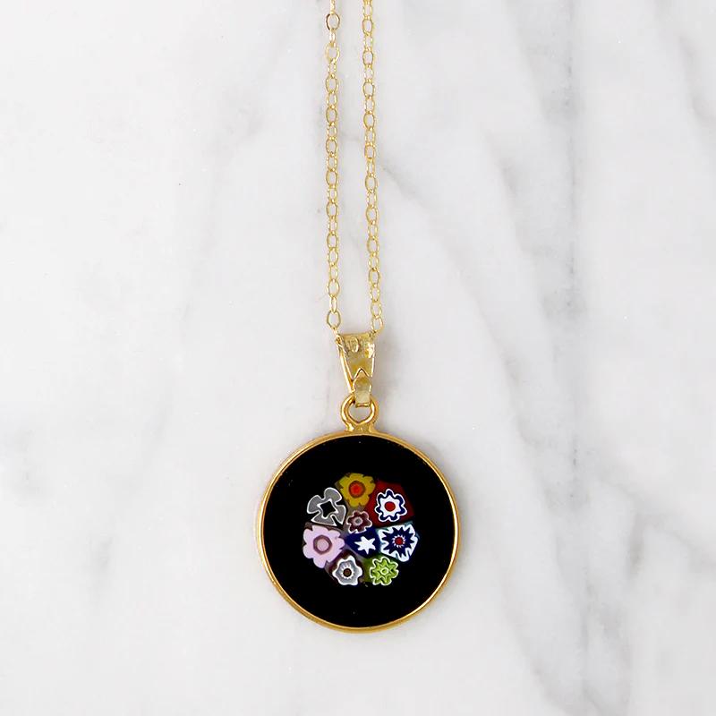 Colorful Millefiori Murano Glass Pendant