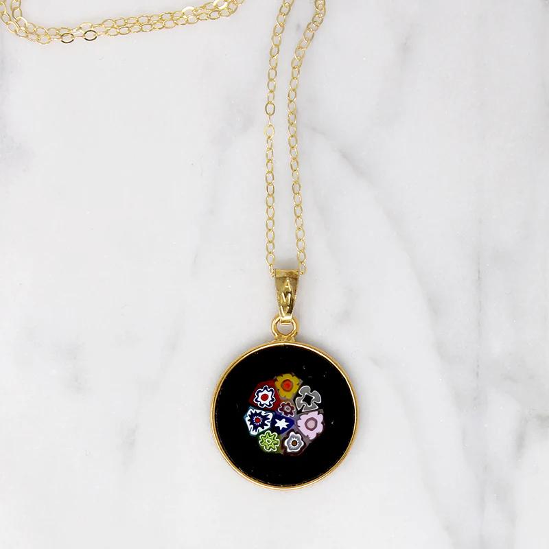 Colorful Millefiori Murano Glass Pendant