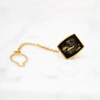 Moon Lit Japanese Village Tie Pin