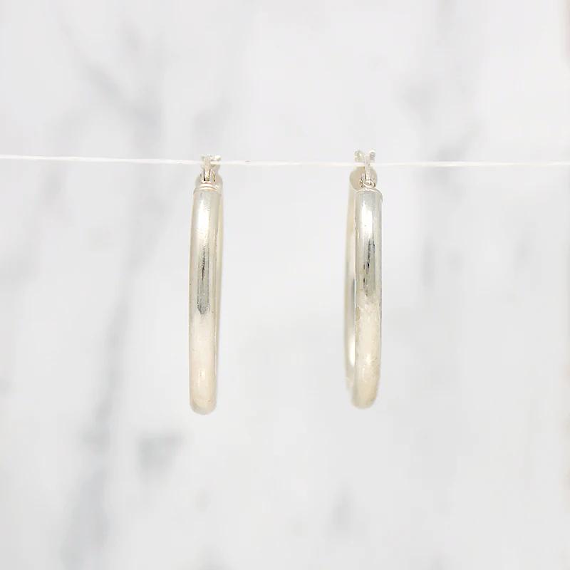 Lightweight Oval Hoops in Sterling Silver