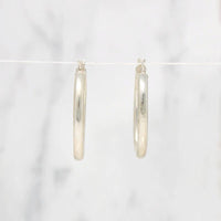 Lightweight Oval Hoops in Sterling Silver