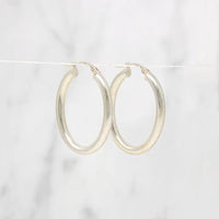 Lightweight Oval Hoops in Sterling Silver