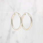 Lightweight Oval Hoops in Sterling Silver