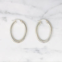 Lightweight Oval Hoops in Sterling Silver