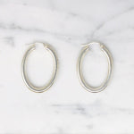Lightweight Oval Hoops in Sterling Silver