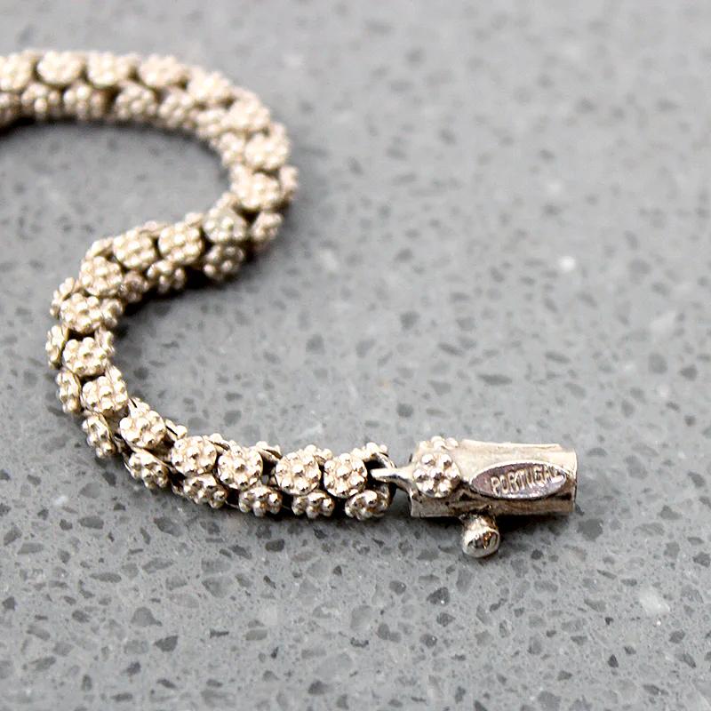 Delightful Daisy Chain Portuguese Silver Bracelet