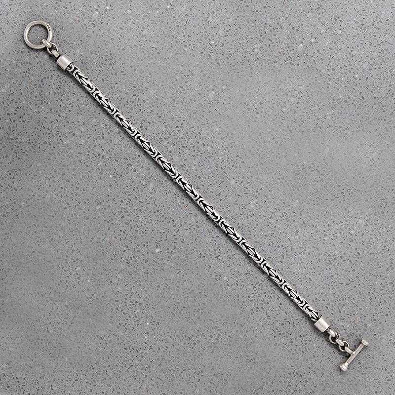 Gorgeous Silver Byzantine Chain Bracelet with Toggle