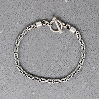 Gorgeous Silver Byzantine Chain Bracelet with Toggle