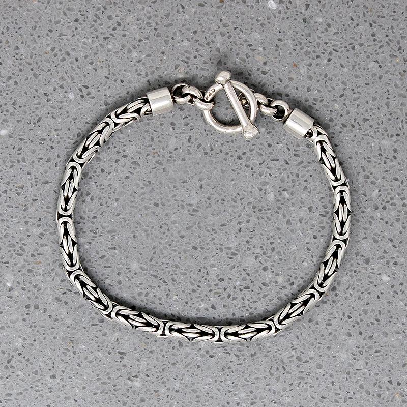 Gorgeous Silver Byzantine Chain Bracelet with Toggle