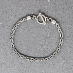 Gorgeous Silver Byzantine Chain Bracelet with Toggle