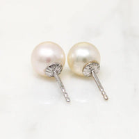 Classic Cultured Pearl Stud Earrings in White Gold