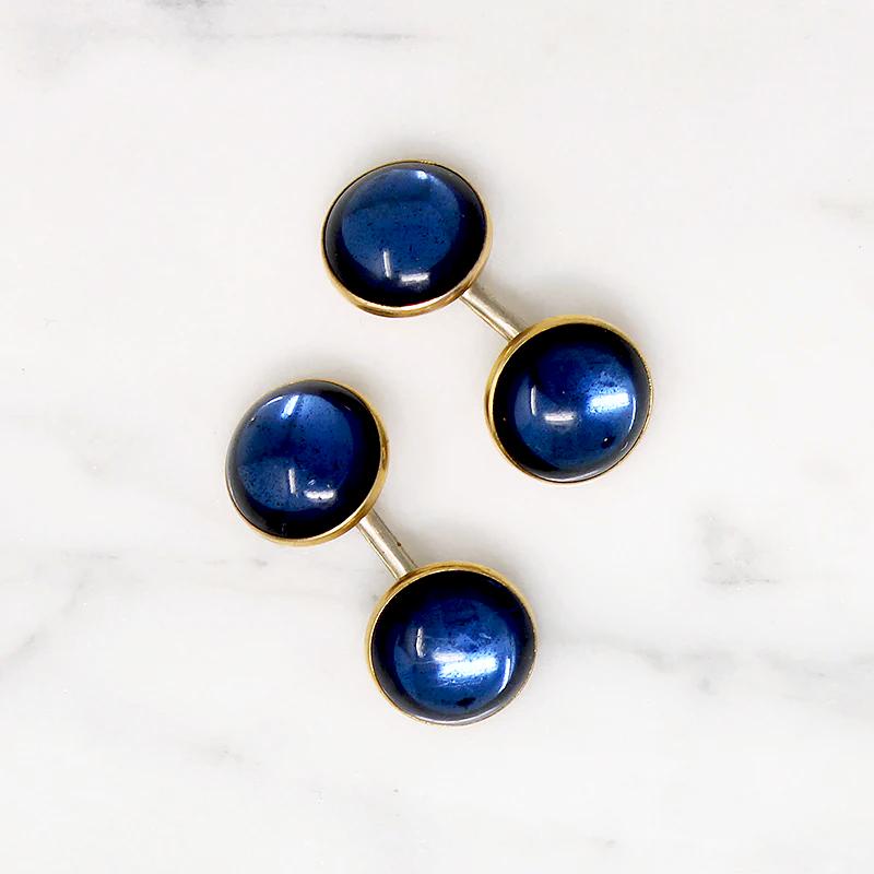 Correct Bright Blue Glass Cufflinks