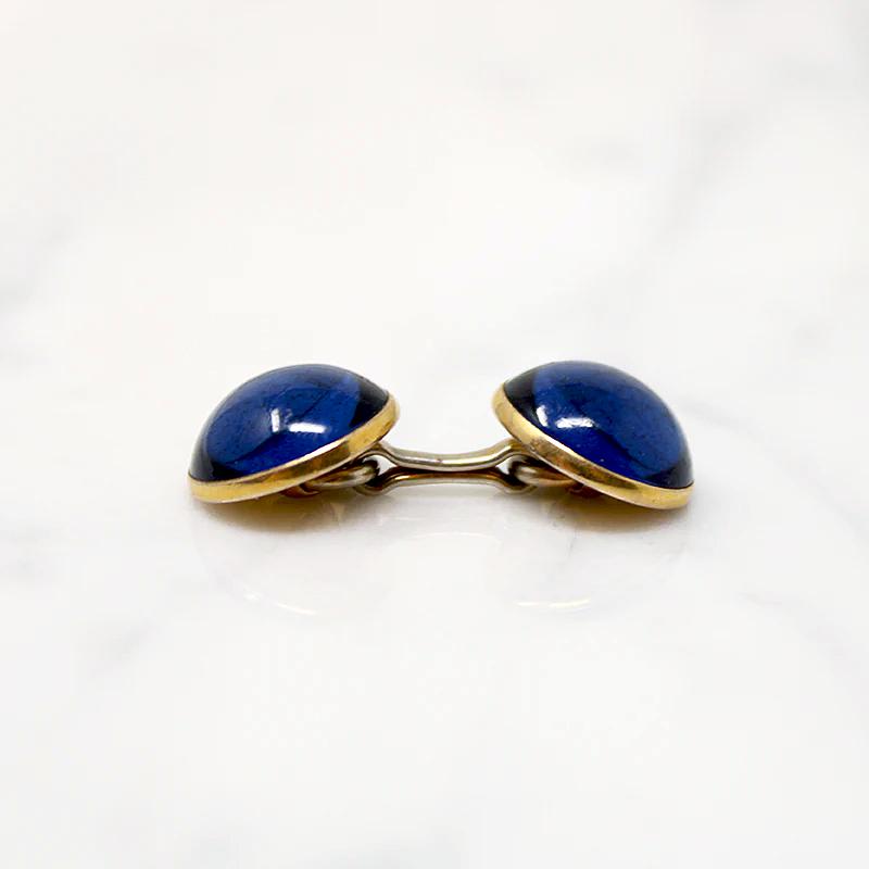 Correct Bright Blue Glass Cufflinks
