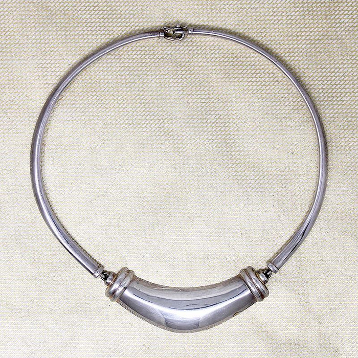 Sophisticated 1980s Sterling Silver Torc