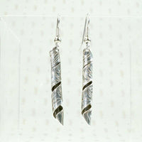 Sterling Ribbon Earrings with Northwest Coast Engraving