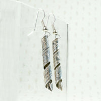Sterling Ribbon Earrings with Northwest Coast Engraving
