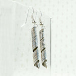 Sterling Ribbon Earrings with Northwest Coast Engraving