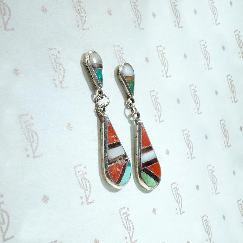Colorful Inlay in Sterling Silver Earrings