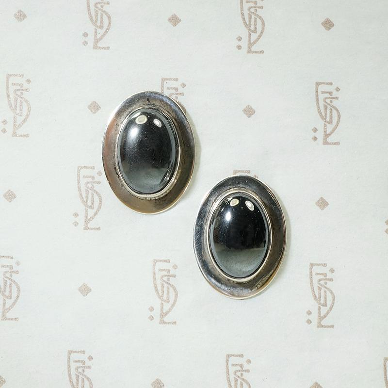 Hypnotic Hematite Studs in Sterling Silver