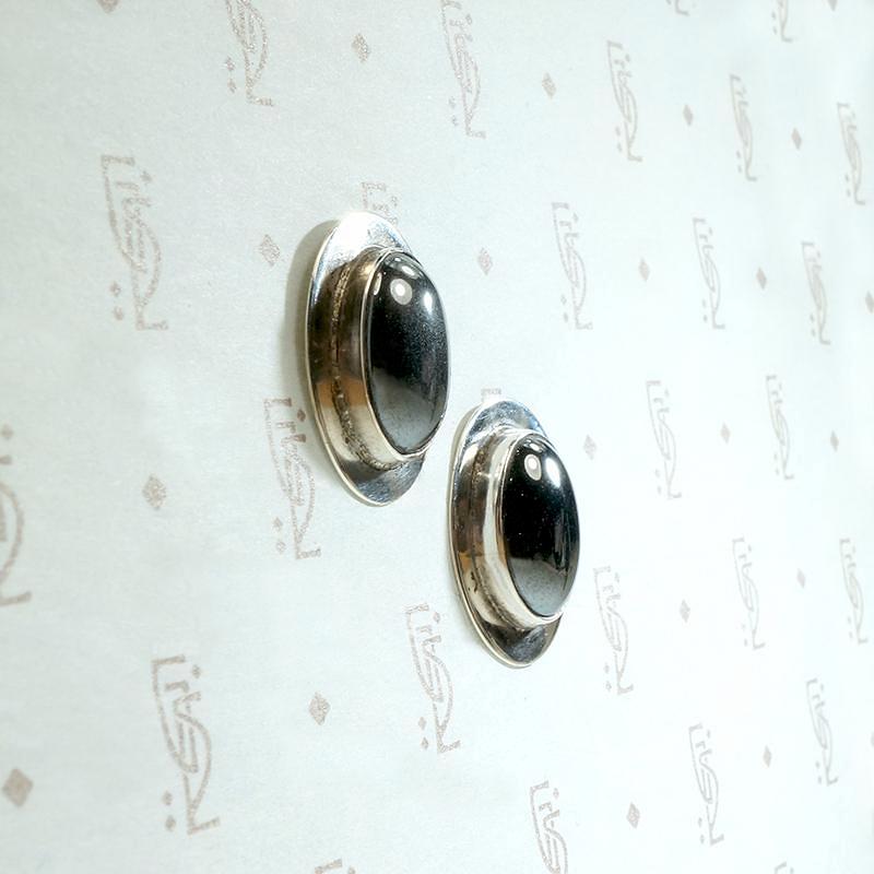 Hypnotic Hematite Studs in Sterling Silver