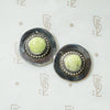 Green Turquoise & Silver Stud Earrings