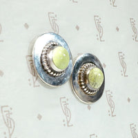 Green Turquoise & Silver Stud Earrings