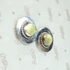 Green Turquoise & Silver Stud Earrings