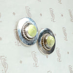 Green Turquoise & Silver Stud Earrings